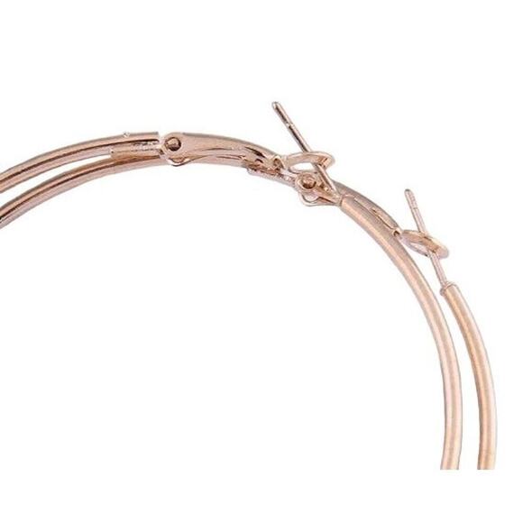 Boho Large Oversized Thin Gold Big Hoop Circle Fashion Earrings 60mm Gold A0136 - Picture 8 of 12